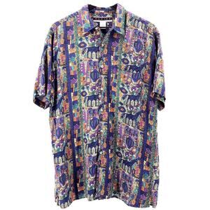 90s rayon southwestern print shirt 1990s vintage